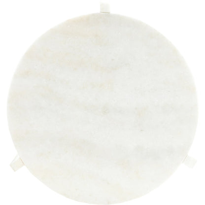 Vernazza White Genuine Marble End / Side Table