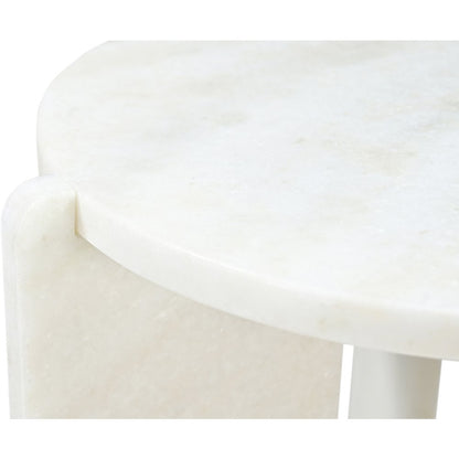 Vernazza White Genuine Marble End / Side Table