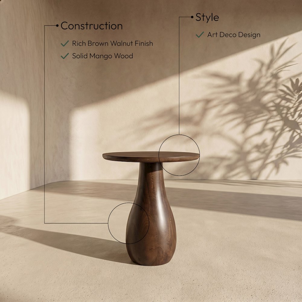 Canyon Brown Mango Wood End Table