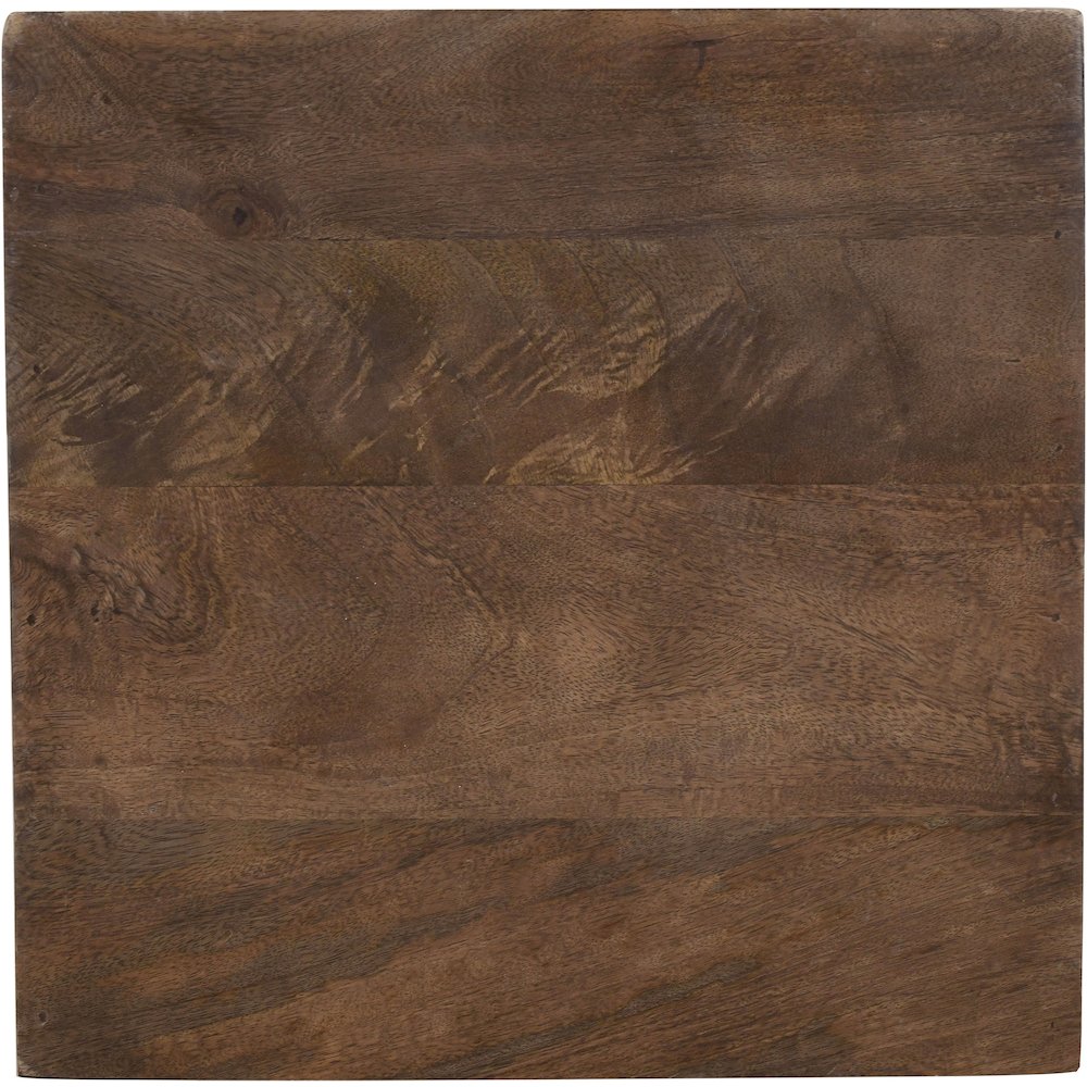 Opus Brown Travertine And Mango Wood End Table