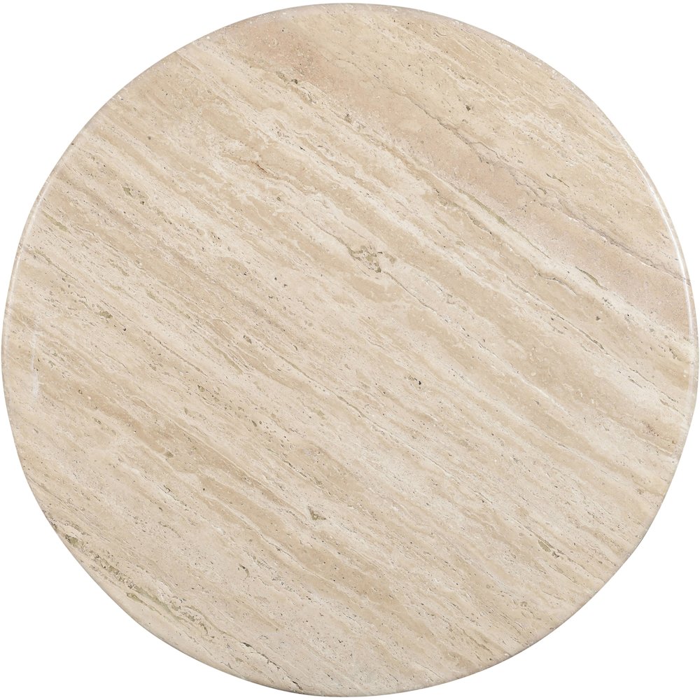 Pietra 36" Brown Travertine And Mango Wood Dining Table