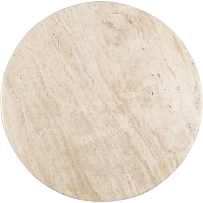 Pietra 48" Brown Travertine And Mango Wood Dining Table