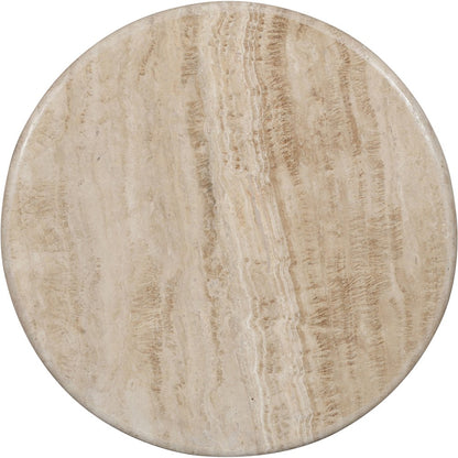 Pietra Brown Travertine And Mango Wood End Table