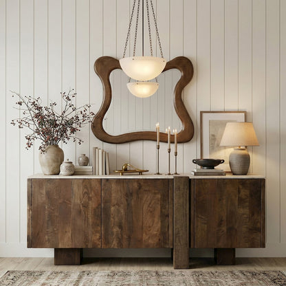 Pietra Brown Travertine And Mango Wood Sideboard / Buffet