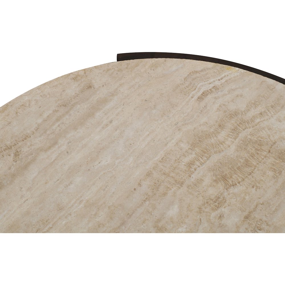 Solstice Brown Travertine And Mango Wood Coffee Table