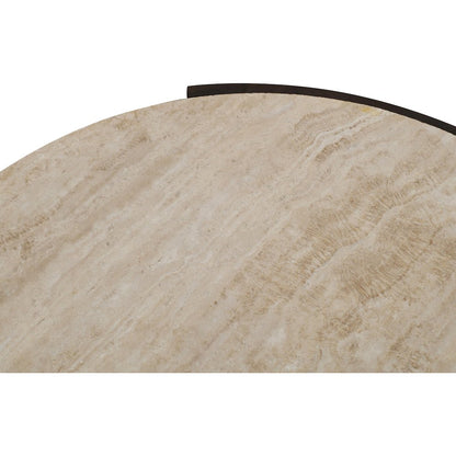Solstice Brown Travertine And Mango Wood Coffee Table