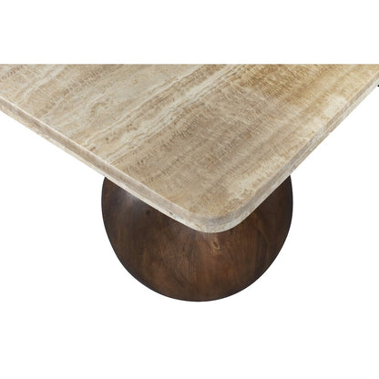 Strata Brown Travertine And Mango Wood Coffee Table