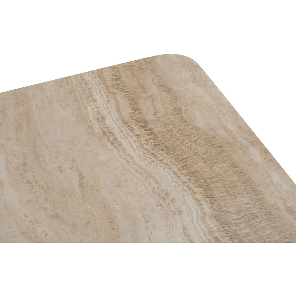 Strata Brown Travertine And Mango Wood Coffee Table