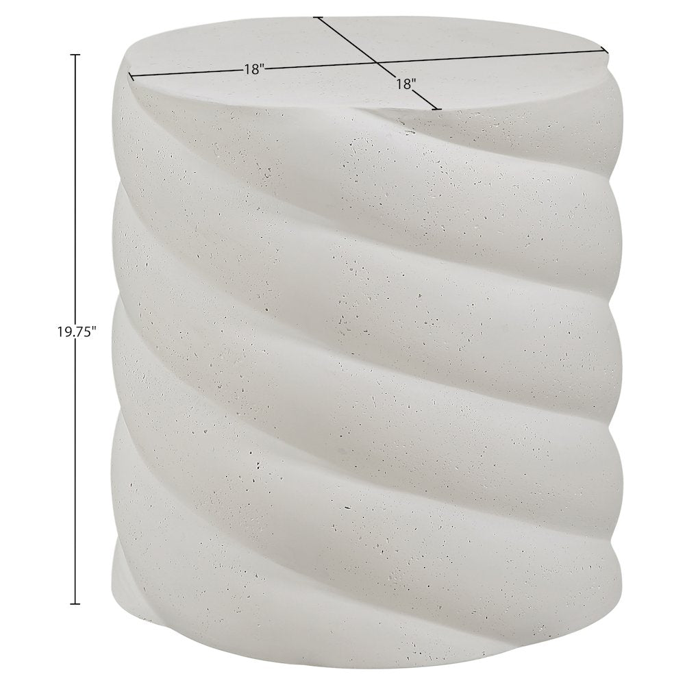 Marmet Cream Concrete Indoor / Outdoor End / Side Table