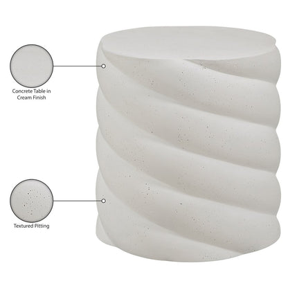 Marmet Cream Concrete Indoor / Outdoor End / Side Table