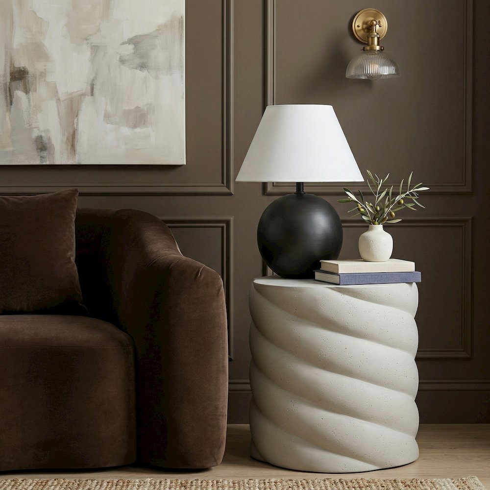 Marmet Cream Concrete Indoor / Outdoor End / Side Table