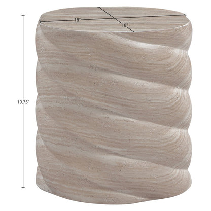 Marmet Travertine Concrete Indoor / Outdoor End / Side Table