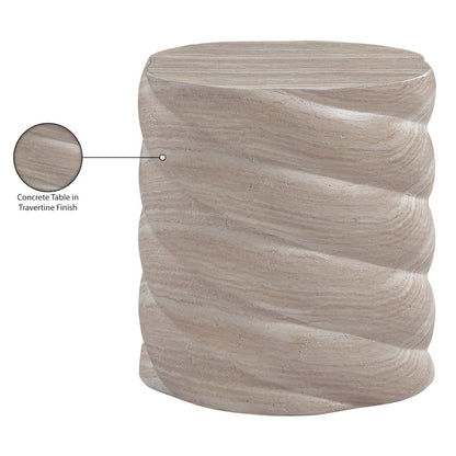 Marmet Travertine Concrete Indoor / Outdoor End / Side Table