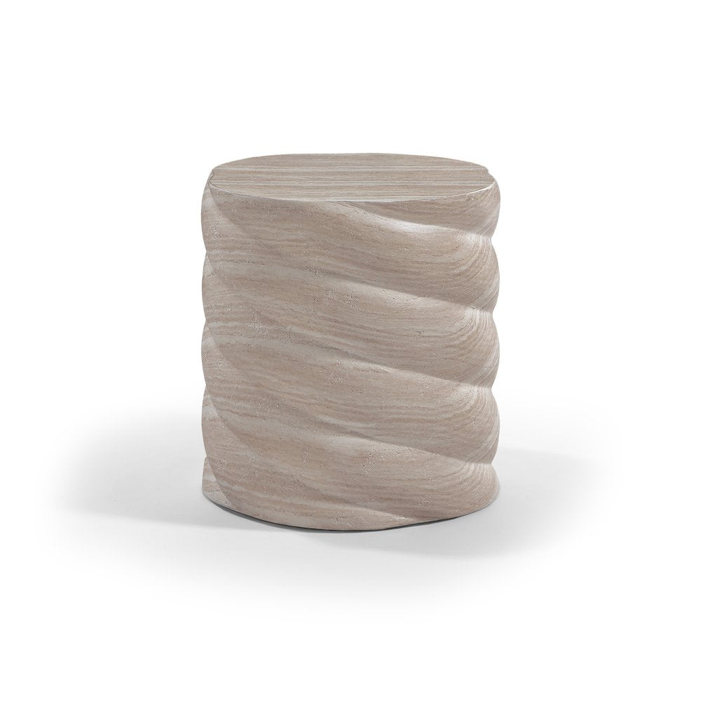 Marmet Travertine Concrete Indoor / Outdoor End / Side Table