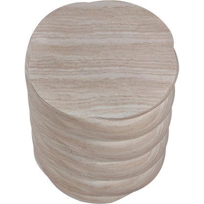 Marmet Travertine Concrete Indoor / Outdoor End / Side Table