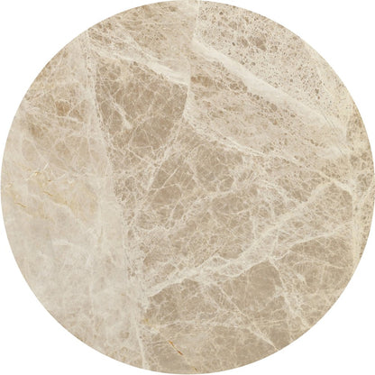 Elvira Beige / Brown Marble And Mango Wood End Table