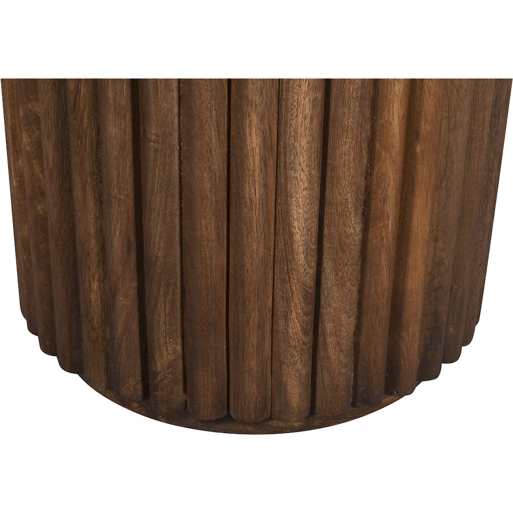 Elvira Beige / Brown Marble And Mango Wood End Table
