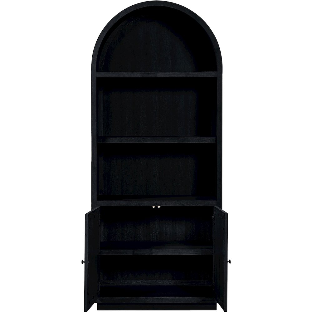 Botanical Black Solid Wood Bookcase