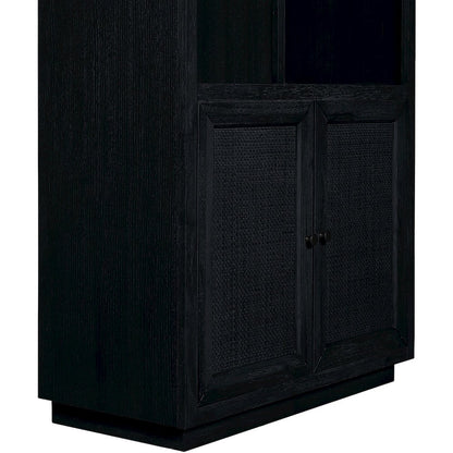 Botanical Black Solid Wood Bookcase