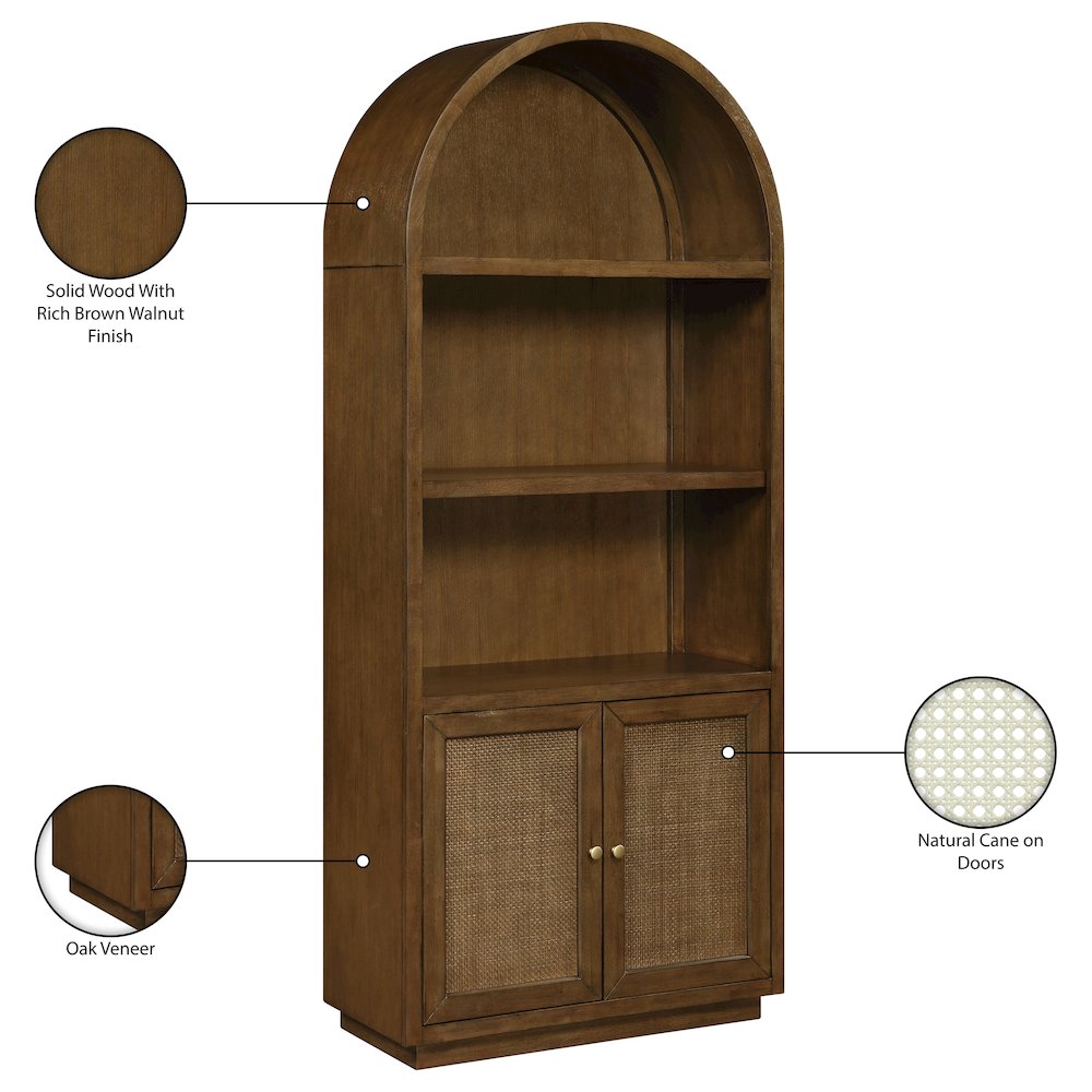 Botanical Brown Solid Wood Bookcase