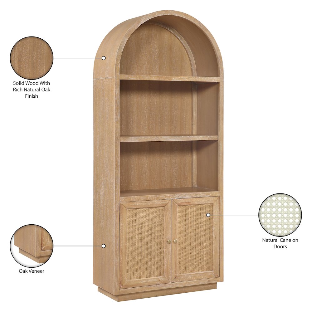 Botanical Natural Solid Wood Bookcase