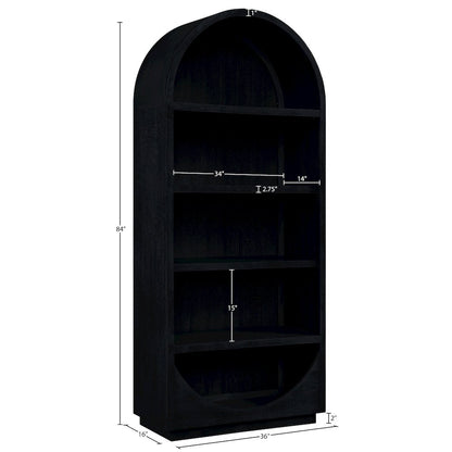 Hearth Black Solid Wood Bookcase