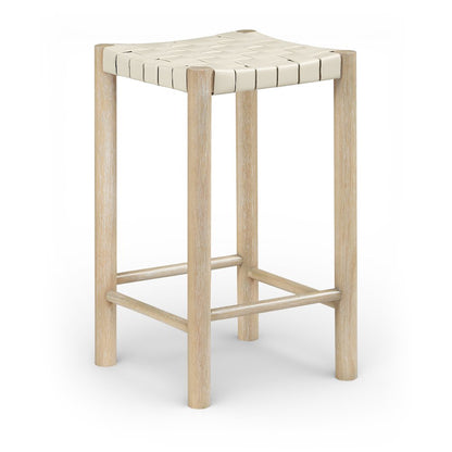 Entwine Cream Vegan Leather Upholstered Counter Stool