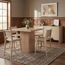 Entwine Beige Vegan Leather Upholstered Counter Stool