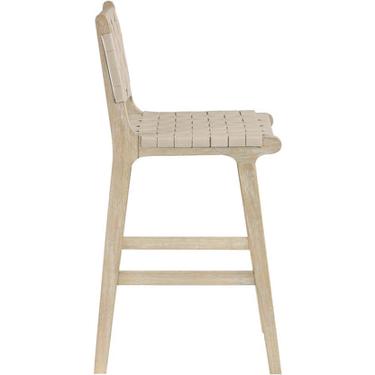 Entwine Beige Vegan Leather Upholstered Counter Stool