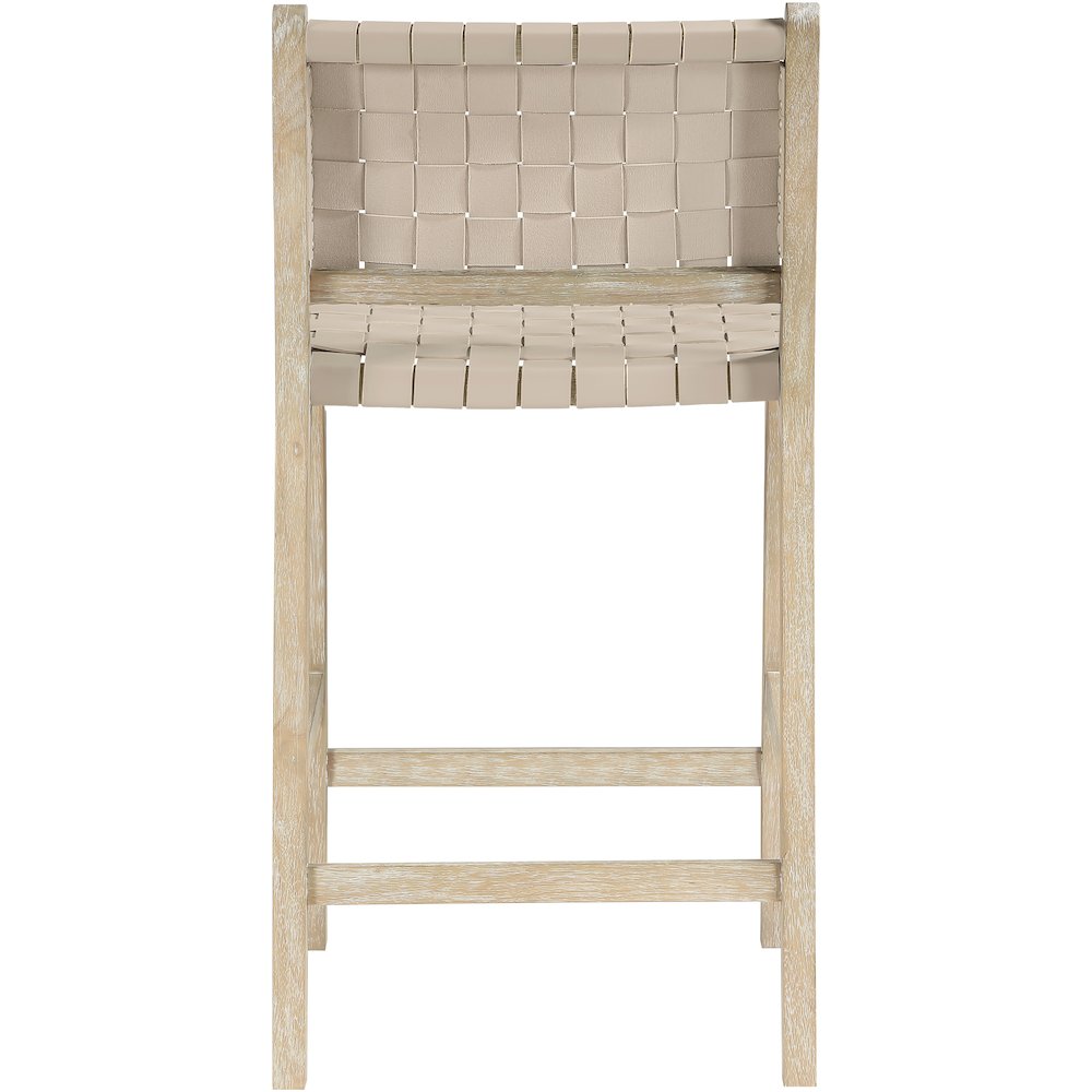 Entwine Beige Vegan Leather Upholstered Counter Stool