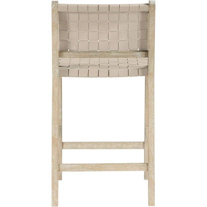 Entwine Beige Vegan Leather Upholstered Counter Stool