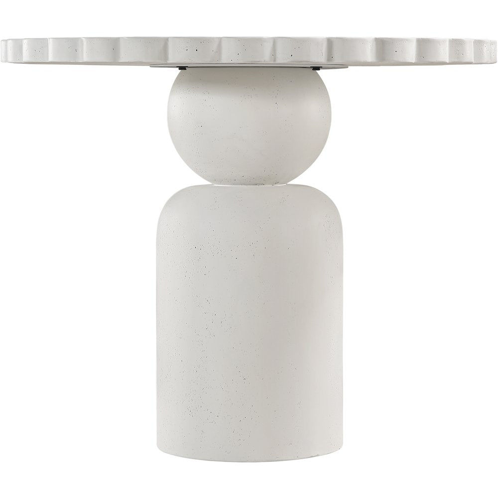 Petalia 36" Cream Concrete Indoor / Outdoor Dining Table