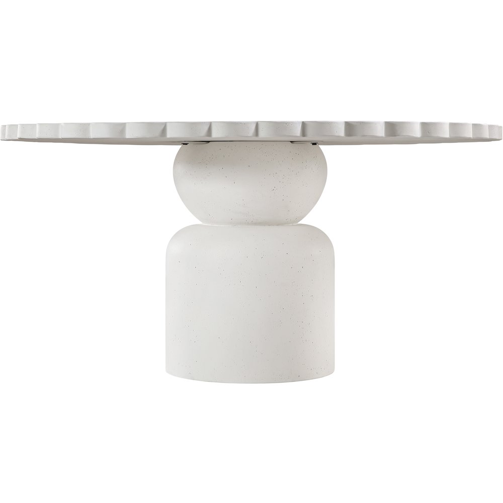 Petalia 60" Cream Concrete Indoor / Outdoor Dining Table