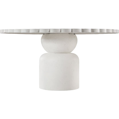 Petalia 60" Cream Concrete Indoor / Outdoor Dining Table