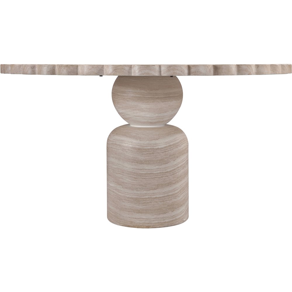 Petalia 54" Travertine Concrete Indoor / Outdoor Dining Table