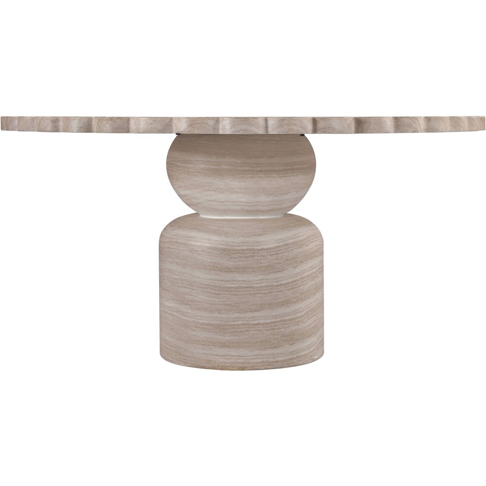 Petalia 60" Travertine Concrete Indoor / Outdoor Dining Table