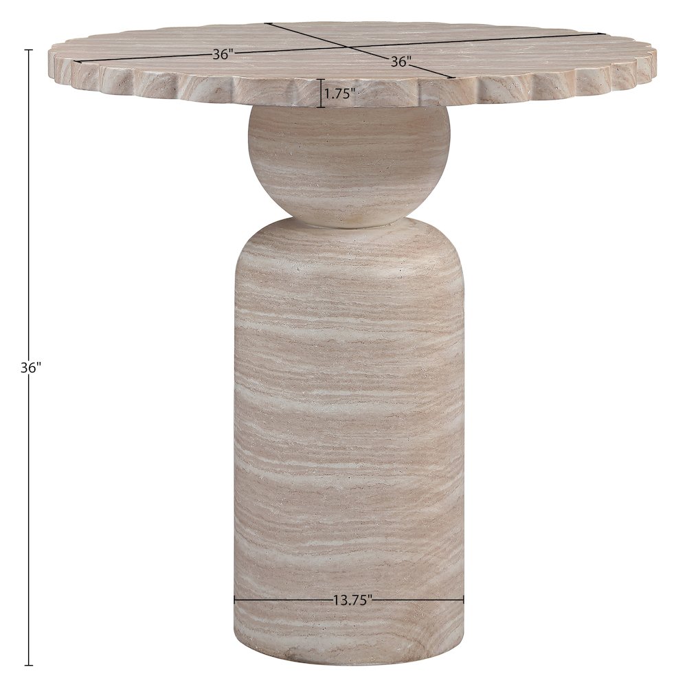 Petalia Travertine Concrete Indoor / Outdoor Counter Table