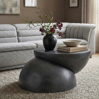 Boulder Black Iron Coffee Table