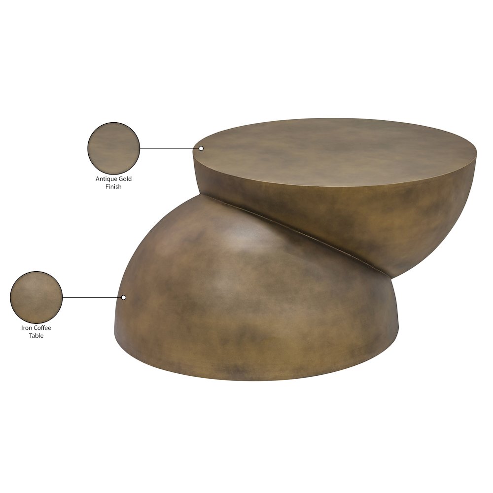 Boulder Gold Iron Coffee Table