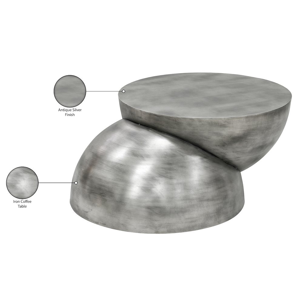 Boulder Silver Iron Coffee Table