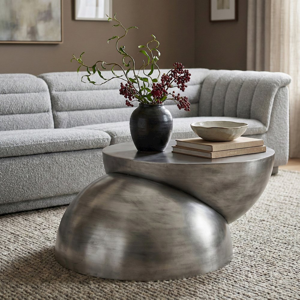 Boulder Silver Iron Coffee Table