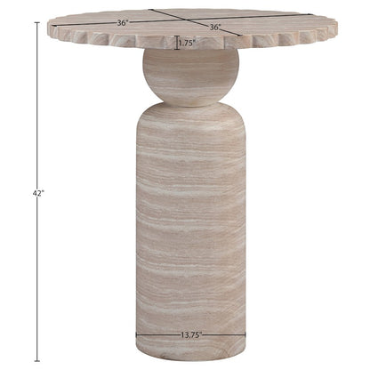 Petalia Travertine Concrete Indoor / Outdoor Bar Table