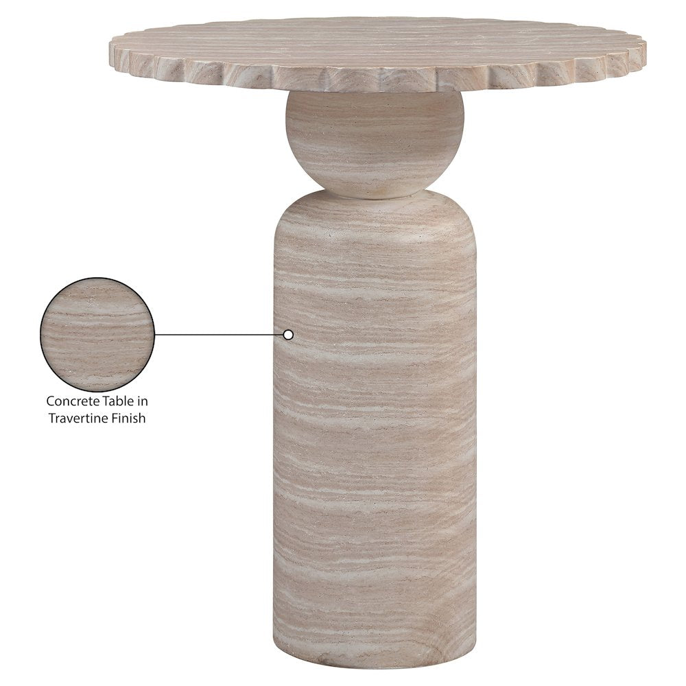 Petalia Travertine Concrete Indoor / Outdoor Bar Table
