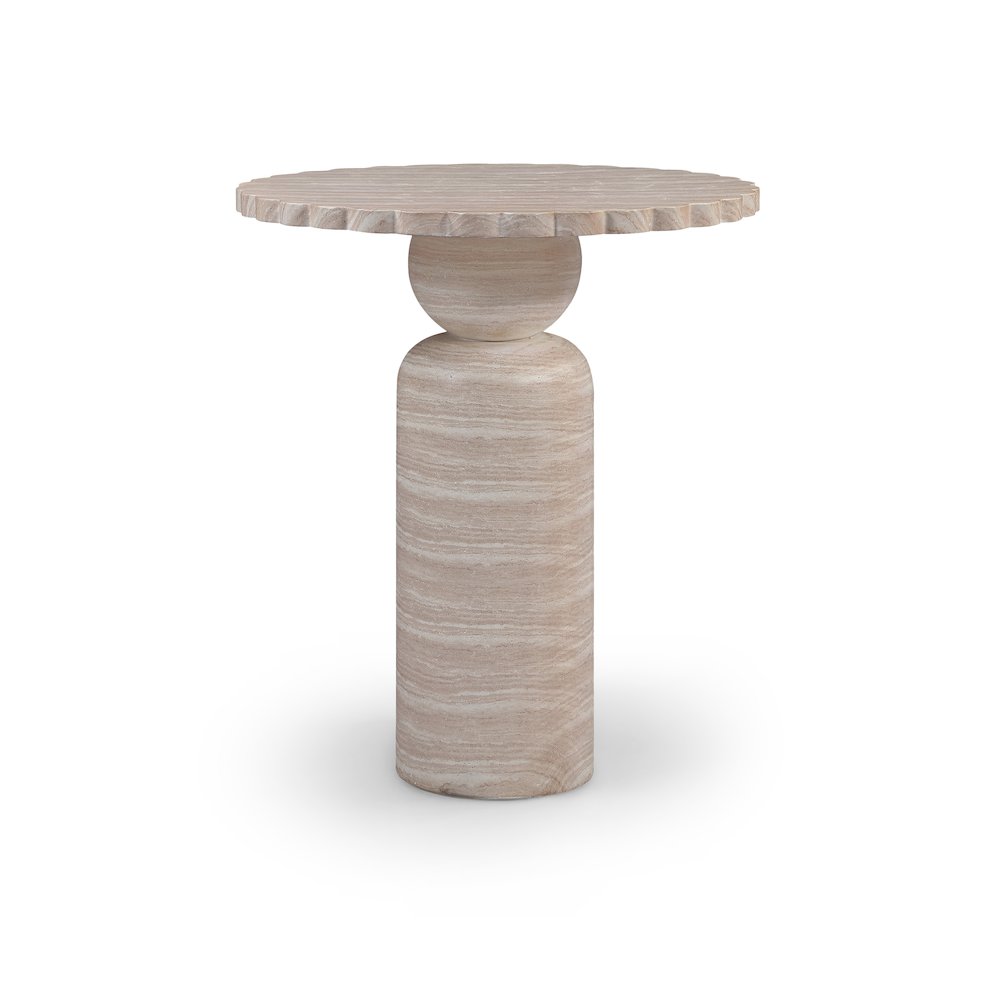 Petalia Travertine Concrete Indoor / Outdoor Bar Table