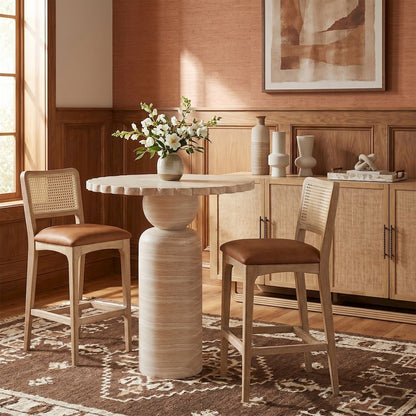 Petalia Travertine Concrete Indoor / Outdoor Bar Table
