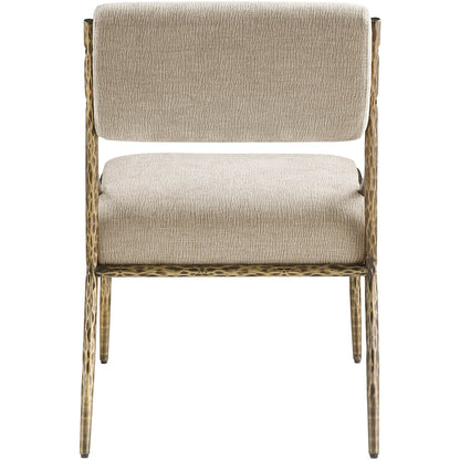 Bastille Beige Chenille Fabric Upholstered Dining Side Chair, Set of 2