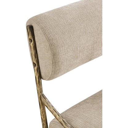Bastille Beige Chenille Fabric Upholstered Dining Side Chair, Set of 2