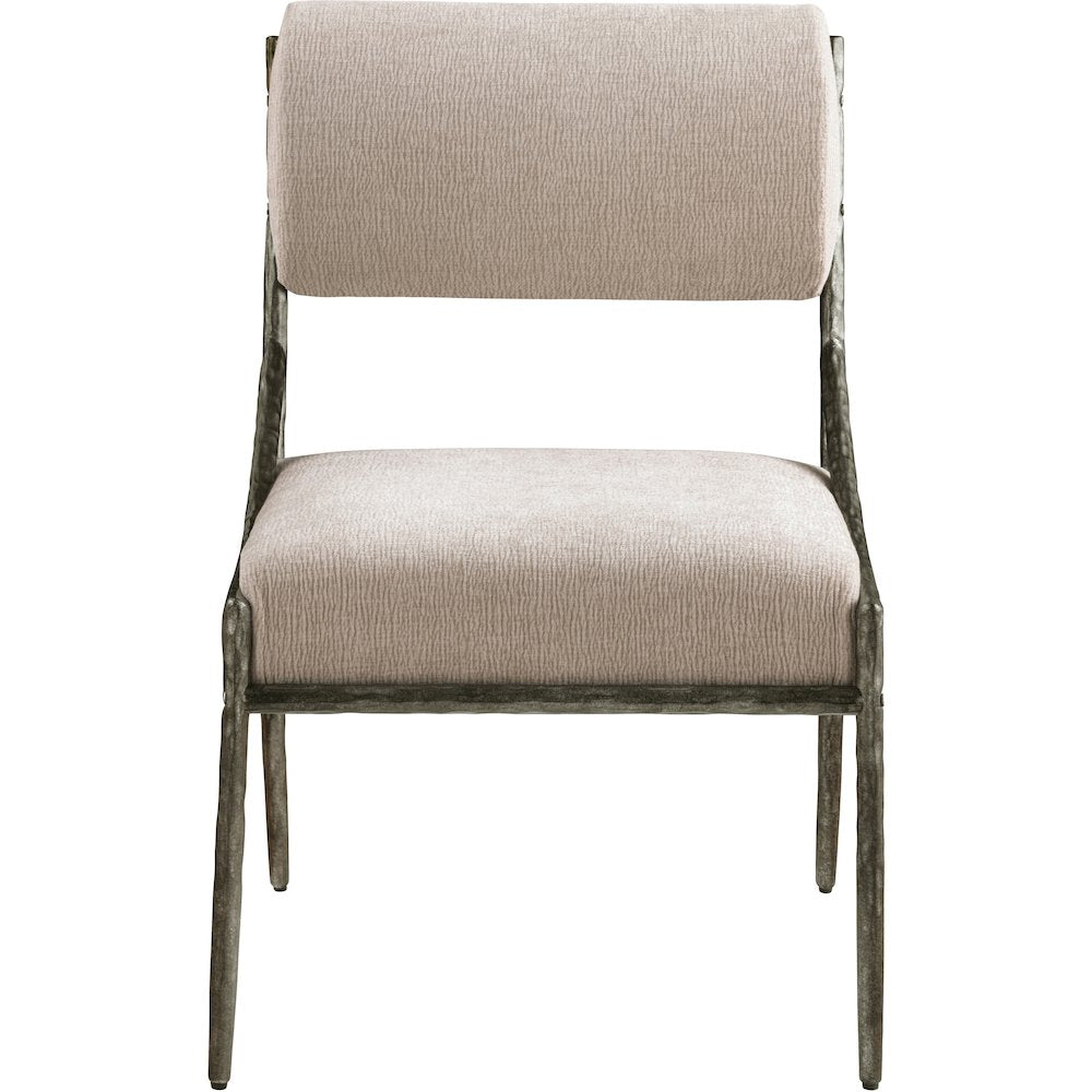 Bastille Beige Chenille Fabric Upholstered Dining Side Chair, Set of 2