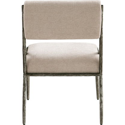 Bastille Beige Chenille Fabric Upholstered Dining Side Chair, Set of 2