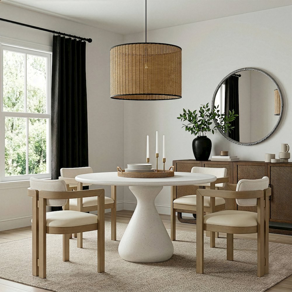 Sano 48" Cream Concrete Indoor / Outdoor Dining Table